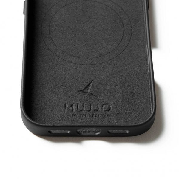 Mujjo iPhone 17 Deksel Full Leather Case MagSafe Svart