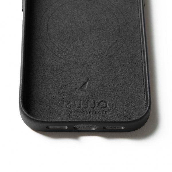 Mujjo iPhone 17 Pro Deksel Full Leather Case MagSafe Svart