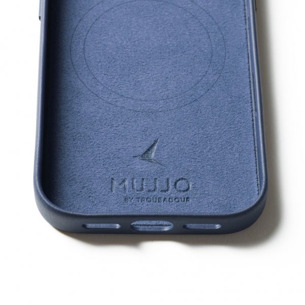 Mujjo iPhone 17 Pro Deksel Full Leather Case MagSafe Monaco Blue