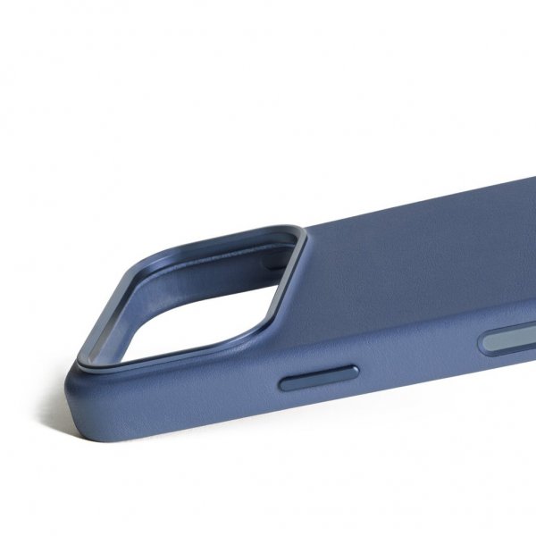 Mujjo iPhone 17 Pro Deksel Full Leather Case MagSafe Monaco Blue