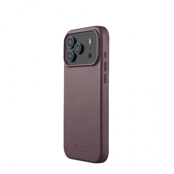 Mujjo iPhone 17 Pro Max Deksel Full Leather Case MagSafe Bronze Red