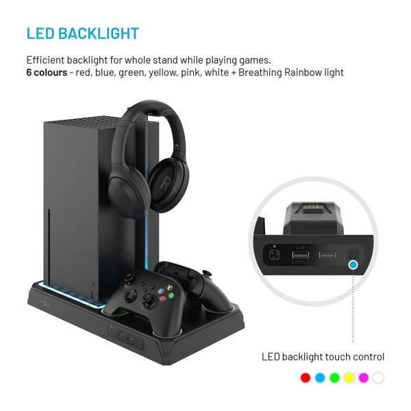 Fixed Multifunctional Docking Station Xbox Series X/Series S Svart