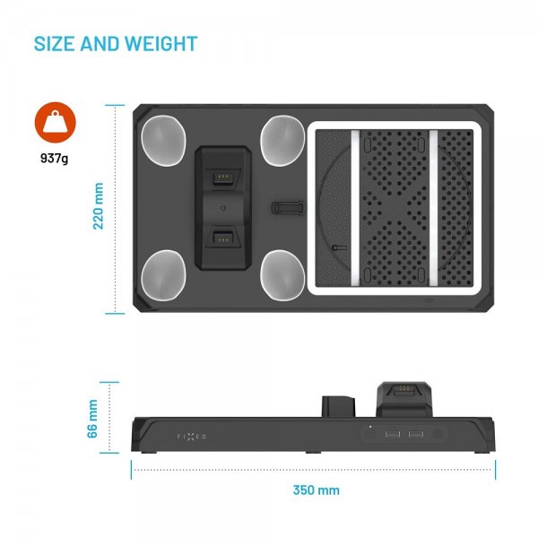 Fixed Multifunctional Docking Station Xbox Series X/Series S Svart