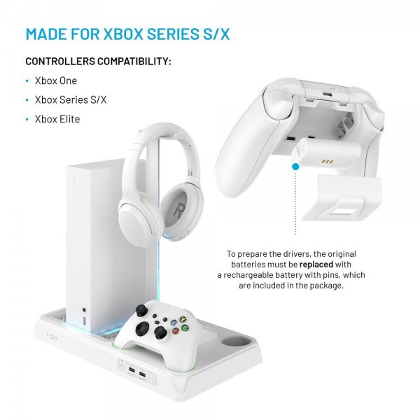 Fixed Multifunctional Docking Station Xbox Series X/Series S Hvit