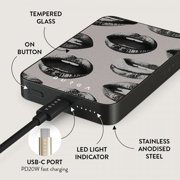 Burga Powerbank MagSafe 5000 mAh Next Mistake Metallgrå