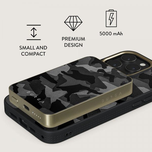 Burga Powerbank MagSafe 5000 mAh Night Black Camo Gold