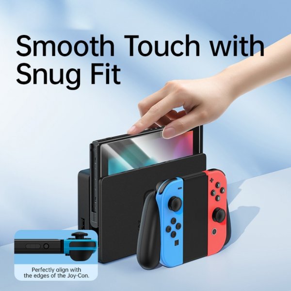Baseus Nintendo Switch Glasskjerm beskyttelse med installasjonsramme 2-pack
