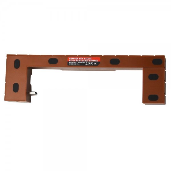 Nintendo Switch ladestasjon for Joy Cons med spilloppbevaring brun