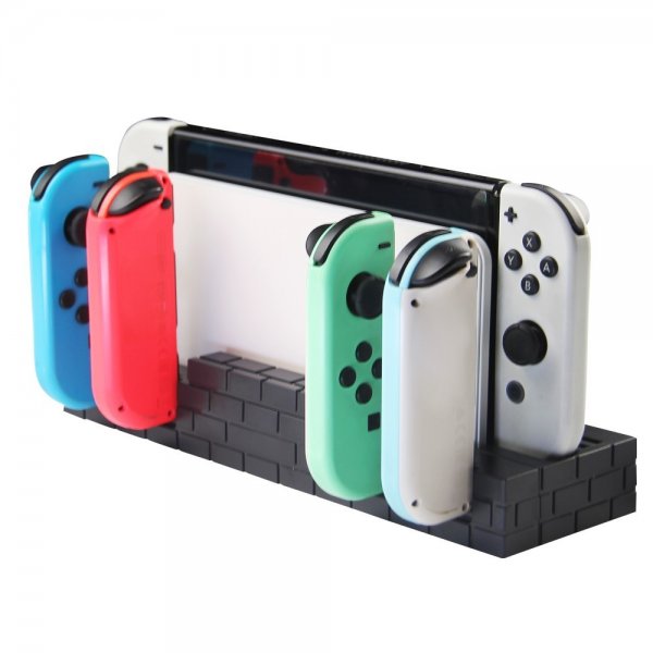 Nintendo Switch laderdock for Joy Cons med spilllagring svart
