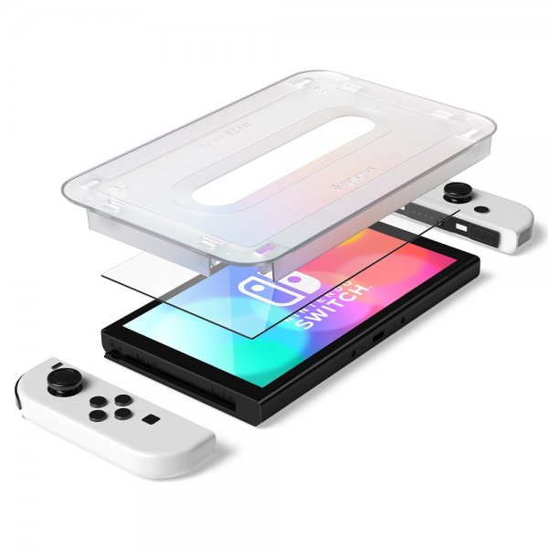 Spigen Nintendo Switch OLED Skjermbeskytter GLAS.tR EZ Fit 2-pakning