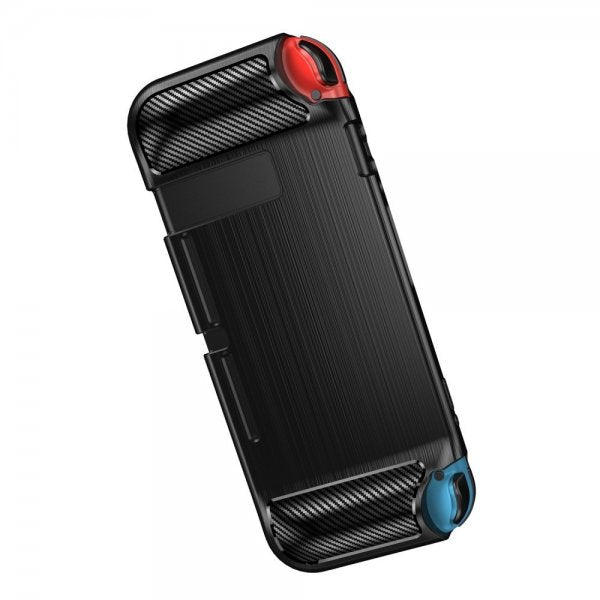 Nintendo Switch Etui Børstet Karbonfiber Tekstur Svart
