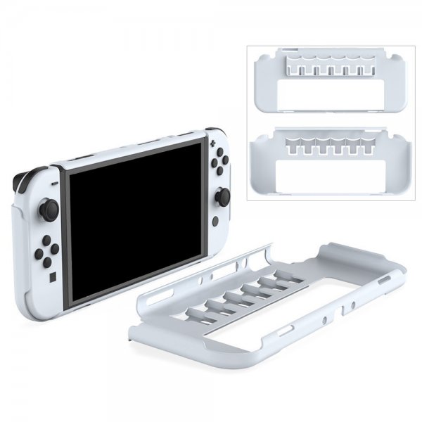 Dobe Nintendo Switch etui med stativ og 6 spillplasser hvit