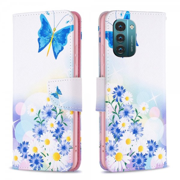 Nokia G11/G21 Etui Motiv Sommerfugler Og Blomster