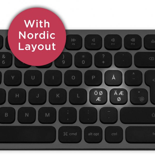 Satechi Trådløst Tastatur för upp till 3 enheter Nordisk Layout Space Gray
