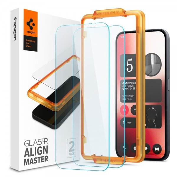 Spigen Nothing Phone (2a) Skjermbeskytter GLAS.tR ALIGNmaster 2-pakning