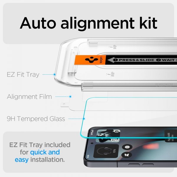 Spigen Nothing Phone 3 Skjermbeskytter GLAS.tR EZ Fit 2-pakning