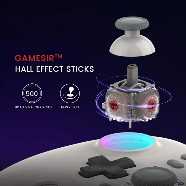 GameSir Nova HD Rumble Game Controller 2.4G Retro Hvit