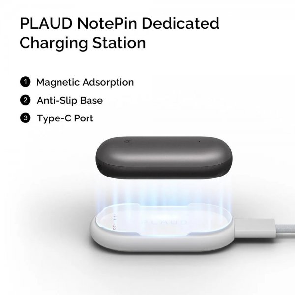 Plaud NotePin ladesett hvit