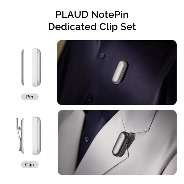 Plaud NotePin-klemme og magnetisk stift Cosmic Gray