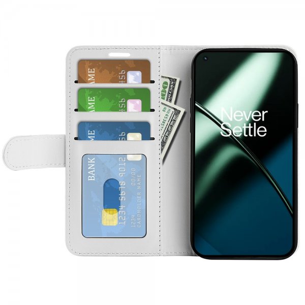 OnePlus 11 Etui Skinntekstur Hvit