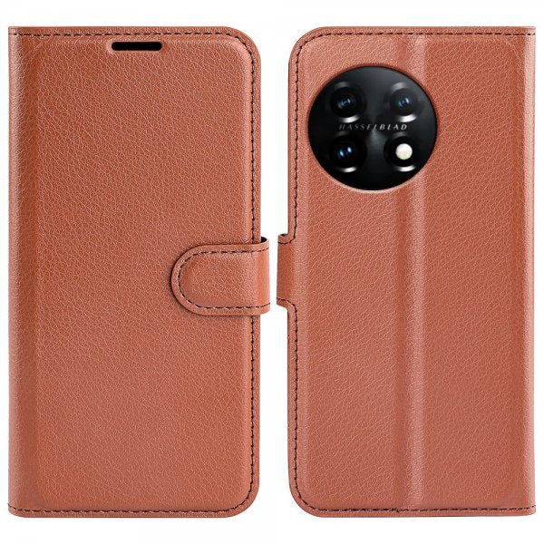 OnePlus 11 Etui Litchi Brun