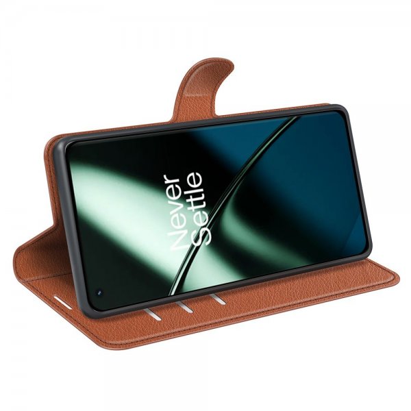 OnePlus 11 Etui Litchi Brun