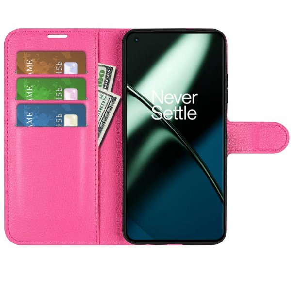 OnePlus 11 Etui Litchi Magenta