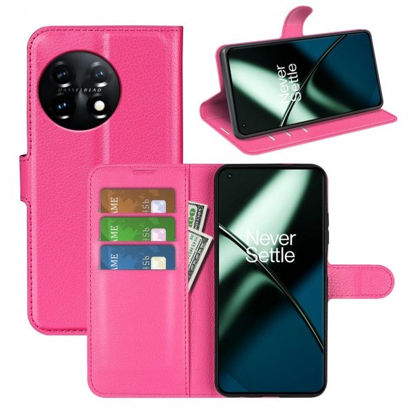 OnePlus 11 Etui Litchi Magenta