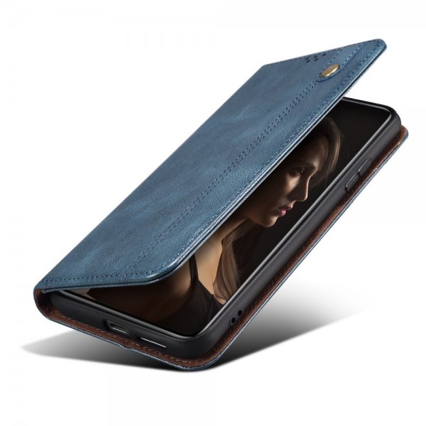 OnePlus 11 Etui Retro Skinntekstur Sydd Blå