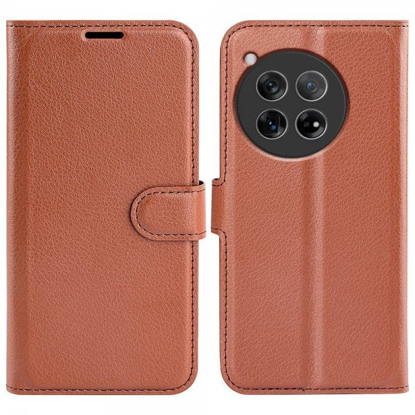 OnePlus 12 Etui Litchi Brun