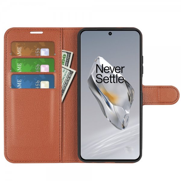 OnePlus 12 Etui Litchi Brun