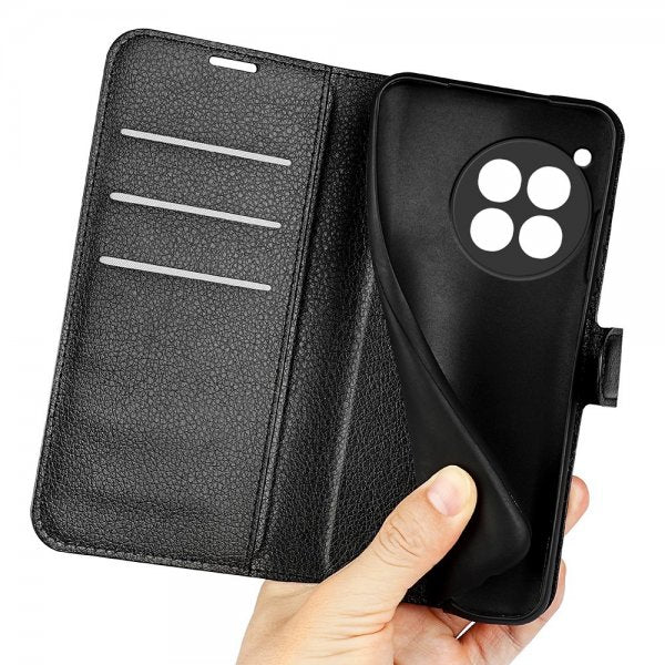 OnePlus 12 Etui Litchi Svart