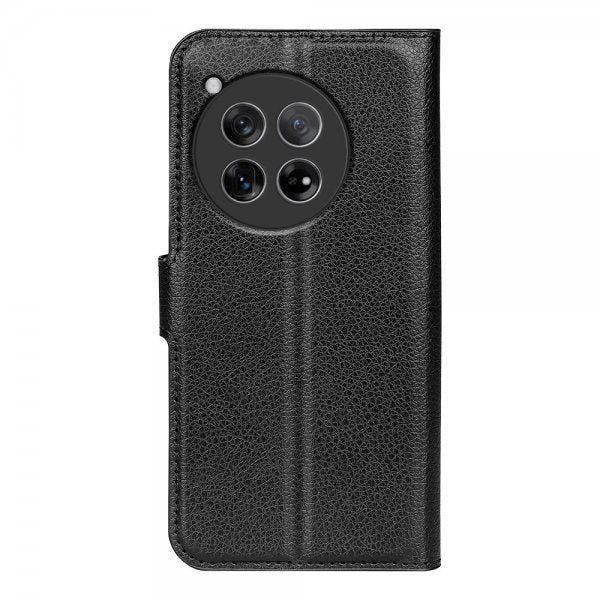 OnePlus 12 Etui Litchi Svart
