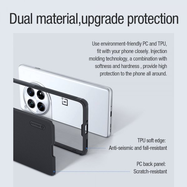Nillkin OnePlus 12 Deksel Super Frosted Shield Pro MagSafe Svart