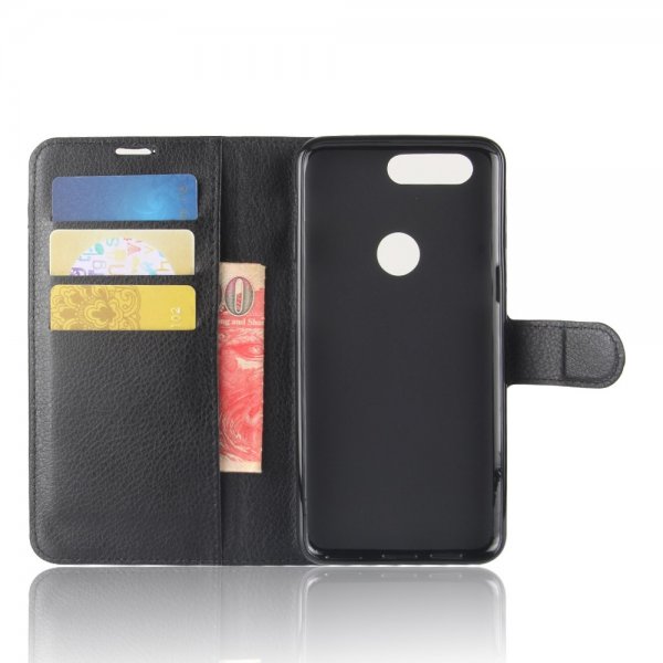 OnePlus 5T Etui Litchi Svart
