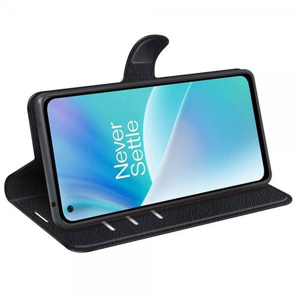 OnePlus Nord 2T Etui Litchi Svart
