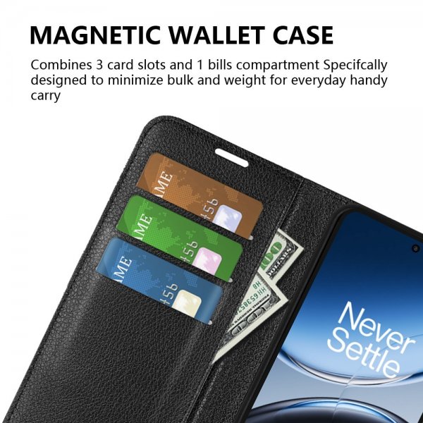 OnePlus Nord 4 Etui Litchi Svart