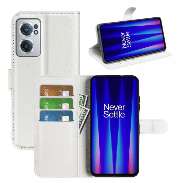 OnePlus Nord CE 2 5G Etui Litchi Hvit