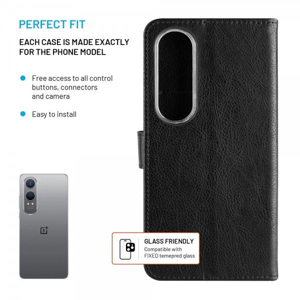 Fixed OnePlus Nord CE4 Lite 5G Etui Opus Book Svart