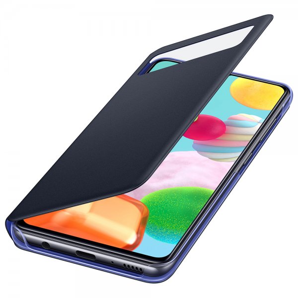 Samsung Original Galaxy A41 Etui Smart S View Wallet Cover Svart