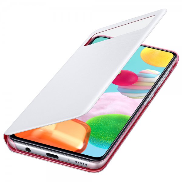 Samsung Original Galaxy A41 Etui Smart S View Wallet Cover Hvit