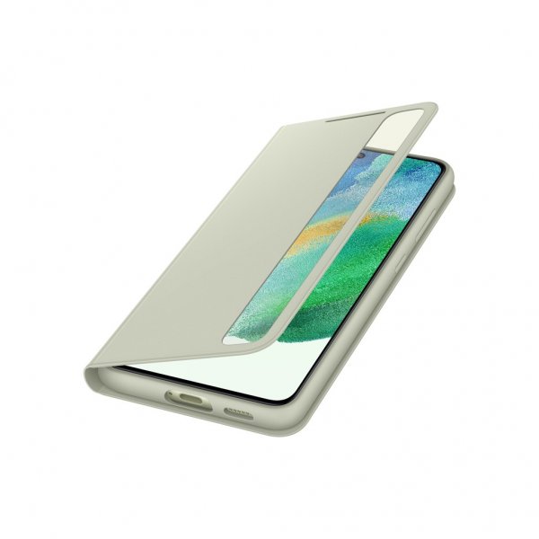 Samsung Original Galaxy S21 FE Etui Smart Clear View Cover Olive Green