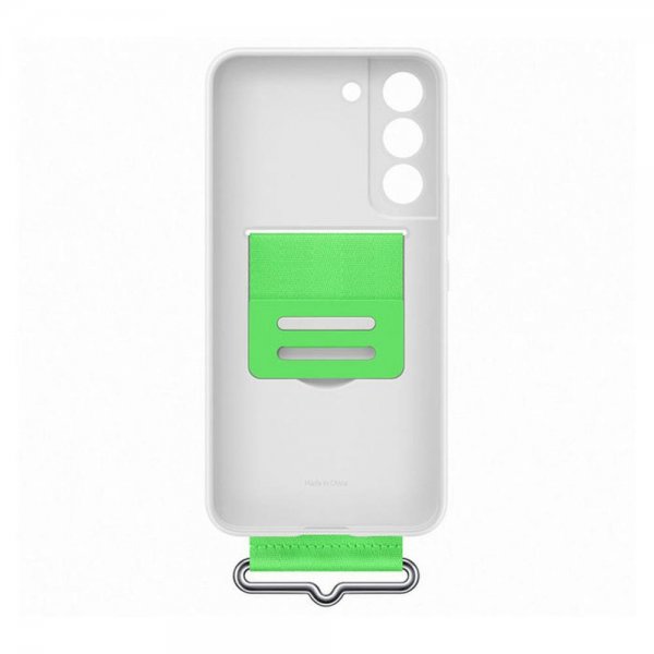 Samsung Original Galaxy S22 Plus Deksel Silicone Cover with Strap Hvit