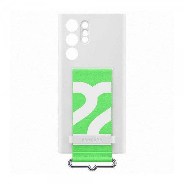 Samsung Original Galaxy S22 Ultra Deksel Silicone Cover with Strap Hvit