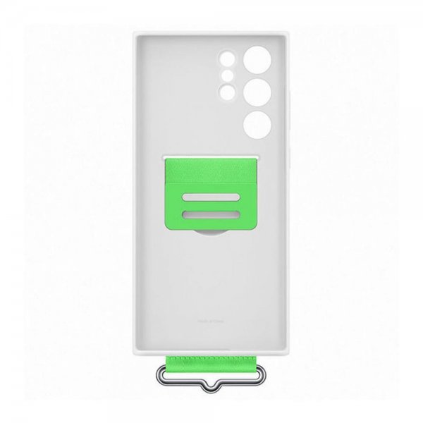 Samsung Original Galaxy S22 Ultra Deksel Silicone Cover with Strap Hvit