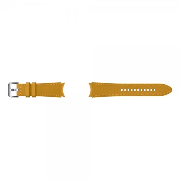 Samsung Original Galaxy Watch 20mm Armbånd Hybrid Leather Strap (M/L) Mustard