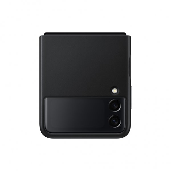 Samsung Original Galaxy Z Flip 3 Deksel Leather Cover Svart