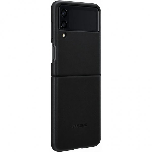 Samsung Original Galaxy Z Flip 3 Deksel Leather Cover Svart