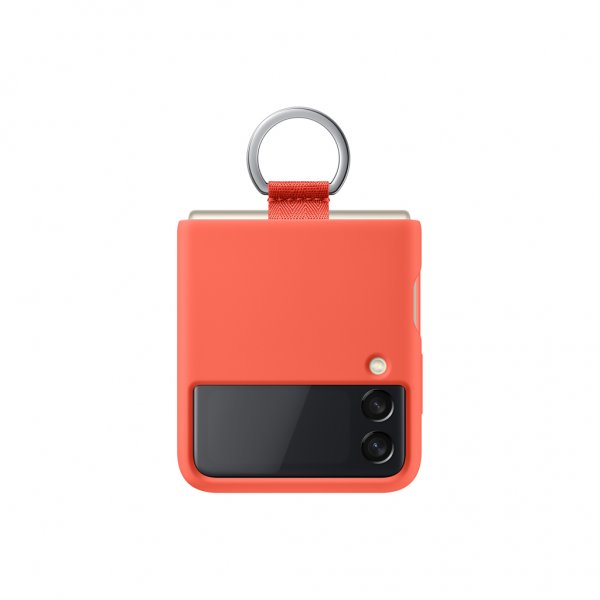 Samsung Original Galaxy Z Flip 3 Deksel Silicone Cover with Ring Coral