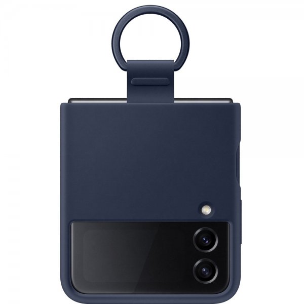 Samsung Original Galaxy Z Flip 4 Deksel Silicone Cover with Ring Navy